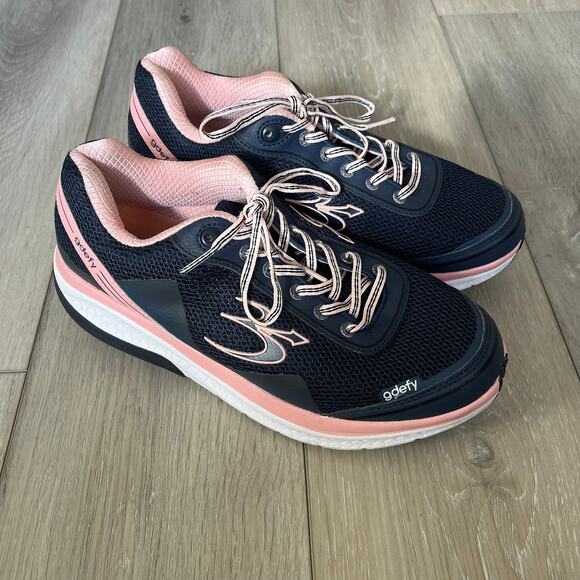 Gdefy 'Gravity Defyer' Mighty Walk Women's 10.5 Sneaker Tennis Shoe Blue Pink - Picture 3 of 12